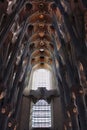 Gaudi masterpiece from below to the roof