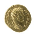 Antoninus Pius or Titus Aelius Hadrianus Antoninus Pius, Roman emperor. Aureus Royalty Free Stock Photo