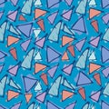 Antonio Gaudi mosaic. Triangle hand drawn vector pattern.