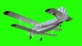 The antonov An-2 bi-plane. Old white plane. Realistic physics animation, realistic reflections and motions. Global illumination re