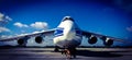 Antonov AN 124-100 on Chopin Airport in Warsaw Cargo Terminal Royalty Free Stock Photo