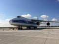 Antonov AN 124-100 on Chopin Airport in Warsaw Cargo Terminal Royalty Free Stock Photo