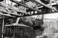 An-2 Antonov plane wing close abandoned in airbase