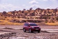 Extrail Nissan Car Parked in Lake Magadi Great Rift Valley Kajiado County Kenya East Africa Landscape Nature Fauna Travel Royalty Free Stock Photo