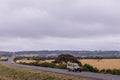 Landcruiser Vehicle Moving along Ntulele Highway in Narok County Engulfed Wheat Farm Plantations