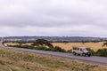 Landcruiser Vehicle Moving along Ntulele Highway in Narok County Engulfed Wheat Farm Plantations