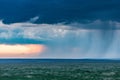 Dramatic clouds sun rays light burst on the savannah grasslands at the Maasai Mara National Game Reserve Park And Conservation Are Royalty Free Stock Photo