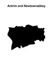 Antrim and Newtownabbey outline map Royalty Free Stock Photo