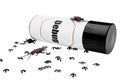 Ants and cockroaches near insect repellent