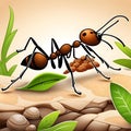 Ants in forest, AI-Generatet