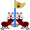 Ants and a flag Royalty Free Stock Photo