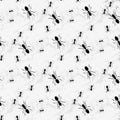 Ants group isolated on white background. Seamless vector illustration