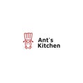 Ants Kitchen Logo Ant Chef Character Royalty Free Stock Photo