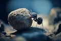 Ants on the rocks. Macro shot. Shallow depth of field.generative ai