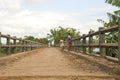 Unknown Africans walking the bridge Royalty Free Stock Photo