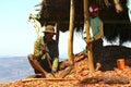 Hard working poor malagasy man - poverty Royalty Free Stock Photo