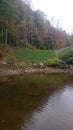 Antumn hill view over river