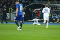 Antunes celebrates scored goal with Raul ruiz Riancho while Serhiy Rebrov holds his head on the background, UEFA Europa League