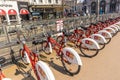 Antwerp, Belgium - APRIL 7, 2019: Santander Bike in Antwerp, Belgium Royalty Free Stock Photo