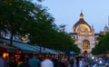 ANTWERP, BELGIUM - AUGUST 6, 2022: Evening landscape with a view of the railway central station