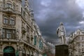 ANTWERP, BELGIUM on 16 December , 2014. Statue of the famous Flemish painter Anthony van Dyck in Antwerp. Royalty Free Stock Photo