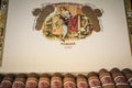 Close-up of open box of Romeo and Julieta Cuban cigars Royalty Free Stock Photo