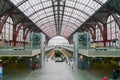 Antwerp, Belgium - 04.29.2018: Inside the modern part of train station. Modern urban architecture