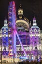 Antwerp, Belgium, January 25th, 2024, Twilight Splendor at Antwerp Central with Ferris Wheel