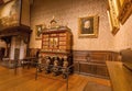 Old room with paintings inside the printing museum of Plantin-Moretus, UNESCO World Heritage Site Royalty Free Stock Photo