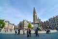 Antwerp, Belgium - May 10, 2015: Tourist visit The Grand Place in Antwerp, Belgium. Royalty Free Stock Photo