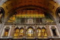 ANTWERP, BELGIUM - October 2, 2019: Interior of the monumental Central Railway Station in Antwerp Centraal Station Antwerpen,