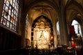 ANTWERP, BELGIUM - October 2, 2019: Interiors, paintings and details of Notre dame d`Anvers cathedral in Antwerp, Flemish region