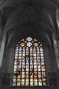 ANTWERP, BELGIUM - October 2, 2019: Interiors, paintings and details of Notre dame d`Anvers cathedral in Antwerp, Flemish region