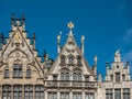 Facade tops on Central Square, Grote Markt, Antwerp Belgium.