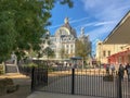 Antwerp Central Station viewed from inside the zoo grounds, Antwerp, Belgium Royalty Free Stock Photo