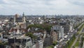 Fragment of a panorama of the city of Antwerp from a height