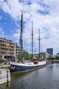 Ancient Sailing vessel moored at Willemdok, Antwerp, Belgium Royalty Free Stock Photo