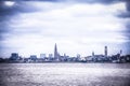 Antwerp skyline from the Schelde river, Belgium Royalty Free Stock Photo