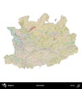 Antwerpen, Belgium, isolated on white. Topographic Standard Royalty Free Stock Photo