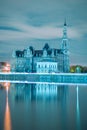 ANTWERPEN, BELGIUM - Oct 18, 2020: Loodswezen building at night Royalty Free Stock Photo