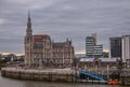 Scheldt facade of Shipping pilots building and more, Antwerpen, Belgium Royalty Free Stock Photo