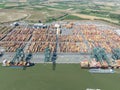 Antwerpen, 9th of August 2022, Belgium. The Port of Antwerp largest seaport in Belgium second largest port in Europe Royalty Free Stock Photo