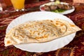 Antyk - thin fried meat pie is a national Tatar dish Royalty Free Stock Photo