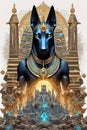 Anubis above a pile of corpses, fantasy, intricate, elegant, highly detailed AI henerated Royalty Free Stock Photo