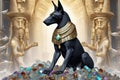 Anubis above a pile of corpses, fantasy, intricate, elegant, highly detailed AI henerated