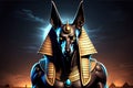 Egyptian Anubis. Fantasy character of Egypt, highly detailed AI generated