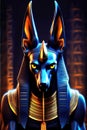 Egyptian Anubis. Fantasy character of Egypt, highly detailed AI generated