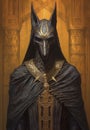 Portrait of an anubis, ancient Egyptian god of death. concept art Royalty Free Stock Photo