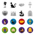 Anubis, Ankh, Cairo citadel, Egyptian beetle.Ancient Egypt set collection icons in monochrome,flat style vector symbol