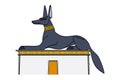 Anubis as a jackal, perched atop a tomb, a god in Ancient Egypt Royalty Free Stock Photo